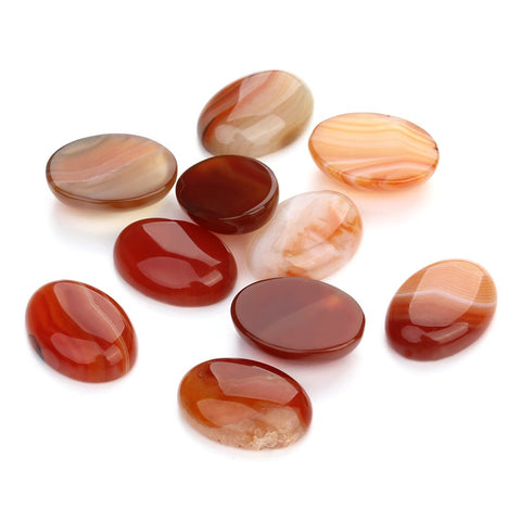 Natural Stone Oval Flat Back Cameo Cabochon Spacers For Jewelri Making-JW01597-Veeddydropshipping