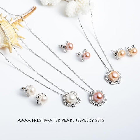 fashion big flower 925 sterling silver jewelry sets-JW01346--Veeddydropshipping