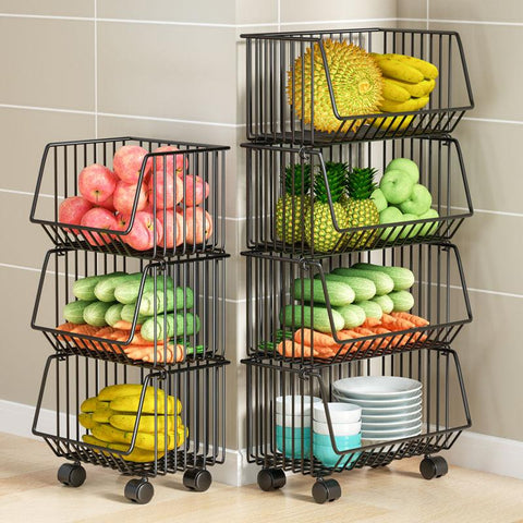 Cartoon steel kitchen cart snacks grocery storage-HA01681-Veeddydropshipping
