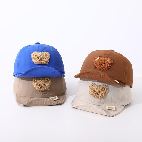 Kids Baseball Caps Cartoon Bear Boys Girls Corduroy Peaked Cap Toddler-Veeddydropshipping-4