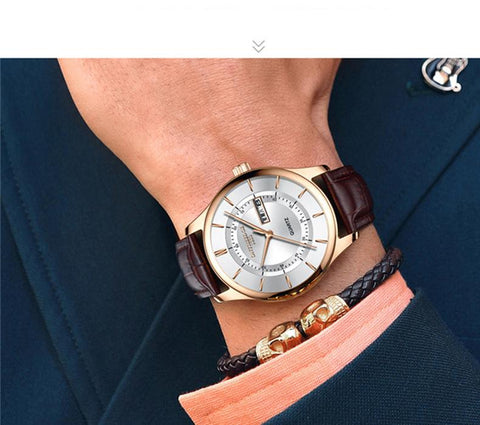 Men Leather Waterproof Watches Business Fashion Japan Quartz-JW00667-Veeddydropshipping