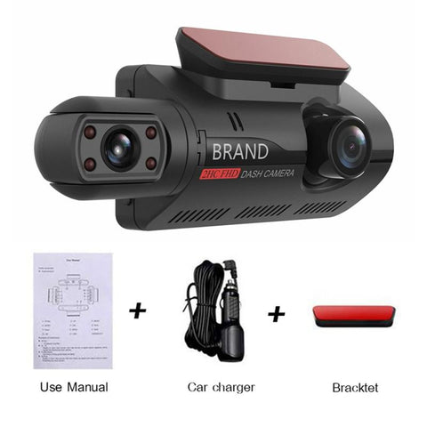 HD Car Video Recorder 2 Lens Hidden Car Driving Dash Cam 3.0inch IPS-AM00565-Veeddydropshipping