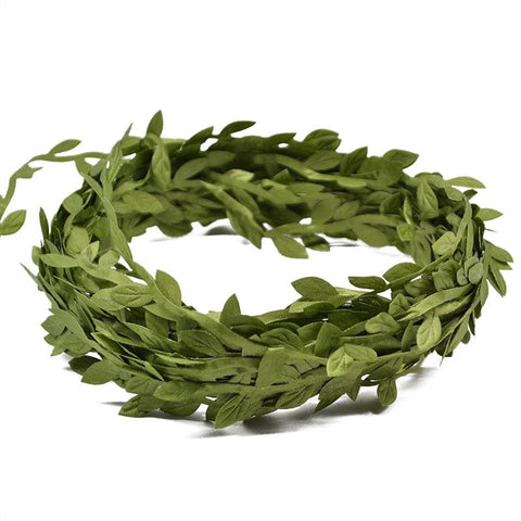 Silk Leaf-Shaped Handmake Artificial green Leaves-HA00693-Veeddydropshipping