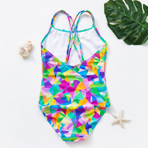 2022 New Girls Swimsuit One Piece Girls Swimswear Tie Dye Swimwear Large -OS00171-Veeddydropshipping