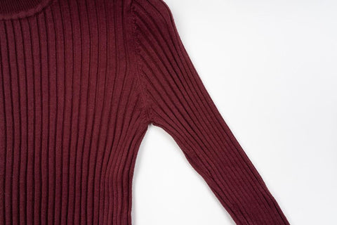 Women Sweater Pullover Basic Ribbed Sweaters-WF00029-Veeddydropshipping