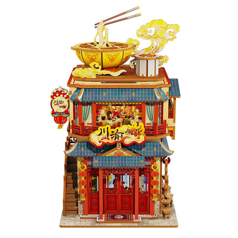 DIY Wooden Model Building Kits Coffee Inductive Storage Box City Street-TB01492-Veeddydropshipping