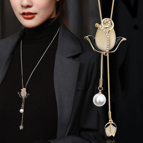 Chain Necklaces for Women Vintage Crystal Tassel Necklaces -JW01293-Veeddydropshipping