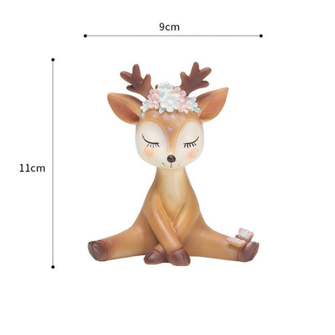 Mini Sika Deer Figurines Resin Craft Miniatures Decor-HA00336-Veeddydropshipping