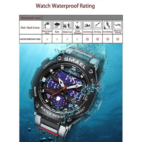 Quartz Wristwatches Sport Army Clock Alarm Dual Display-JW00800-Veeddydropshipping