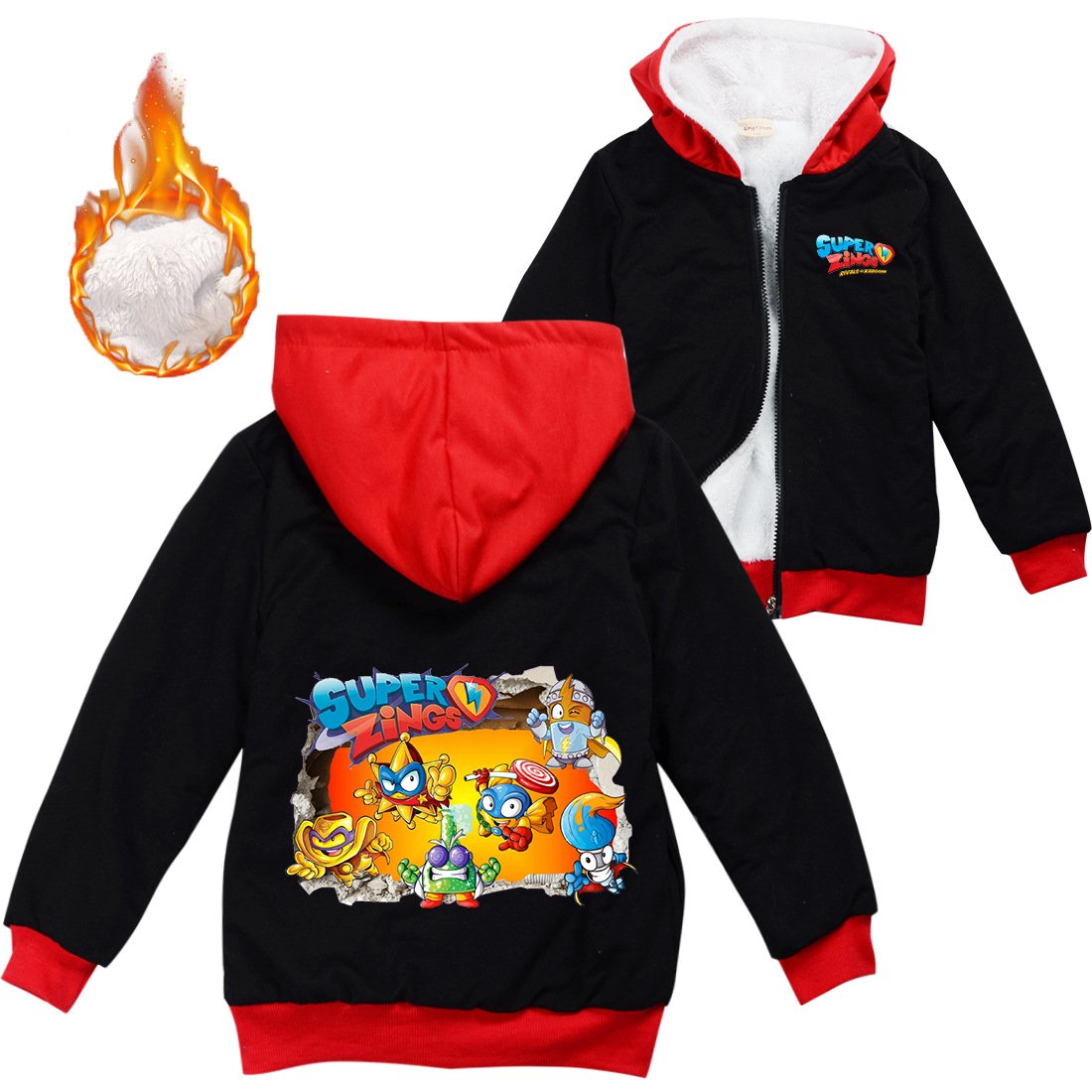 Jacket For Boys Girls with Zipper Children Coat Thicken-MF01063-Veeddydropshipping