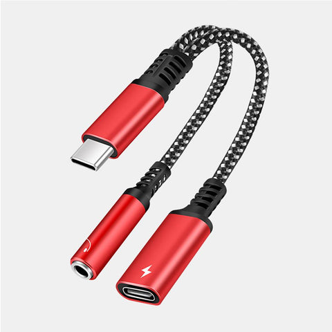 2 In 1 USB C To 3.5mm Headphone Jack Type C Charge Adapter-Veeddydropshipping