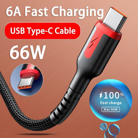 6A 66W Super Fast Charging Data Cable Phone Charge USB Type C Cord For iphone 14 13 12 Pro- PA00015-Veeddydropshipping