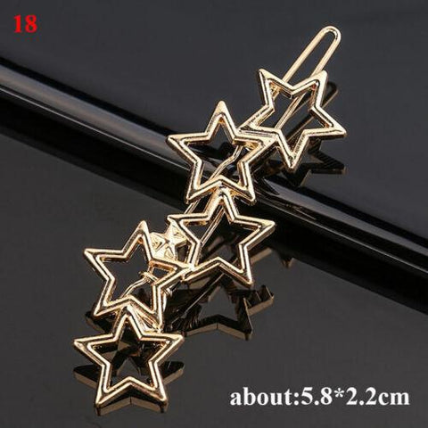 Women's Girls Geometric Metal Hair Clips-WF01073-Veeddydropshipping