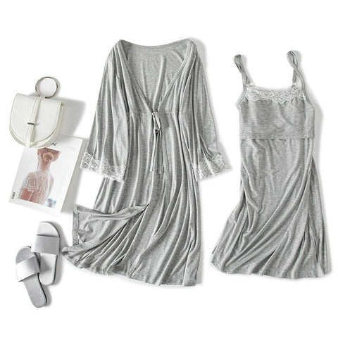 2pcs/Set Pregnant Woman Sleepwear Nursing Pregnancy Pajamas Sling-TB00593-Veeddydropshipping