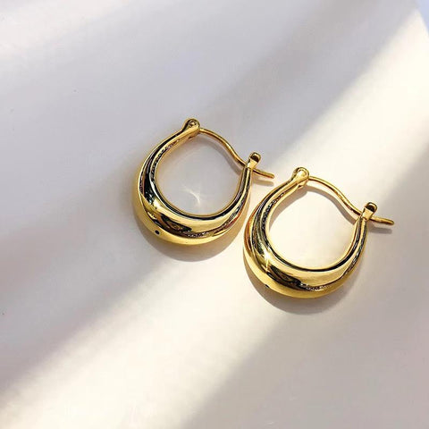 Real 18K Gold Hoop Earring Pure Luxury Vintage Earrings-JW00555-Veeddydropshipping