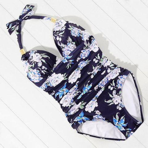 Solid One Piece Swimsuit Swimwear Women Maillot De Bain Leopard Femme Swimming-OS00115-Veeddydropshipping