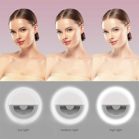 USB Charge Led Selfie Ring Light Mobile Phone Lens Selfie Lamp Ring for iPhone 14 13 Pro Max-PA00829-Veeddydropshipping