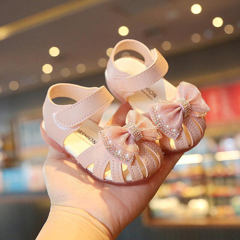 Summer Baby Girls Sandals Bowtie Fashion Pink Princess-TB00109-Veeddydropshipping