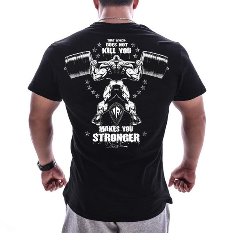 New Fitness Suit O-Neck Short Sleeve Men's T-shirt Top-Veeddydropshipping