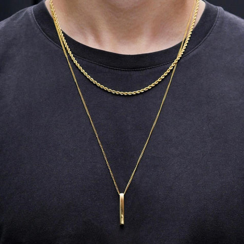 Necklaces for Men, Layering Stainless Steel Geometric Pendant-JW01205-Veeddydropshipping
