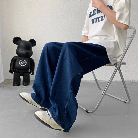 Simple All-match Wide Leg Pants Trousers Men Hip Hop-MF00513-Veeddydropshipping