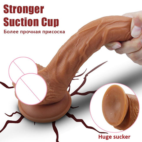 Gelugee Realistic Silicone Dildo Huge Sucker Soft Dildos for Women Masturbator -BH01193-Veeddydropshipping