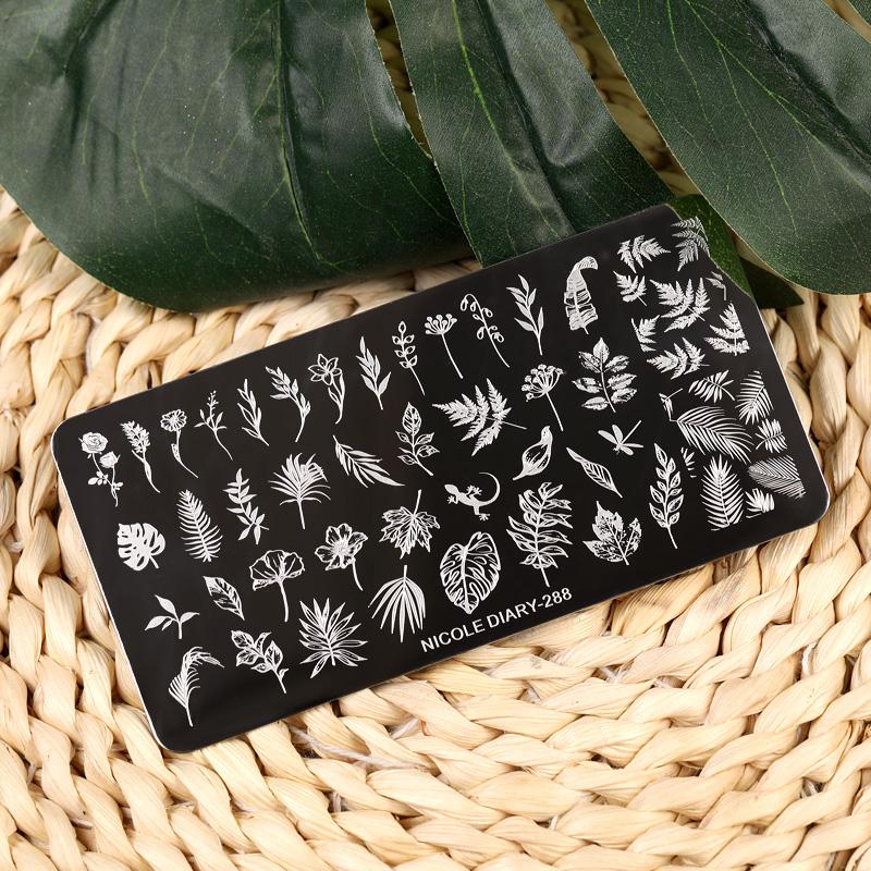 Flower Leaves Nail Stamping Plates Leaf  Nail Art Tools-BH00972-Veeddydropshipping