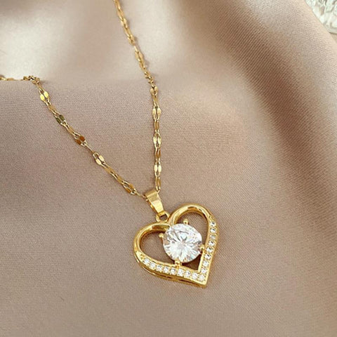 Pendant Necklaces women Gold Titanium steel Neck Chain Jewelry-JW01352-Veeddydropshipping