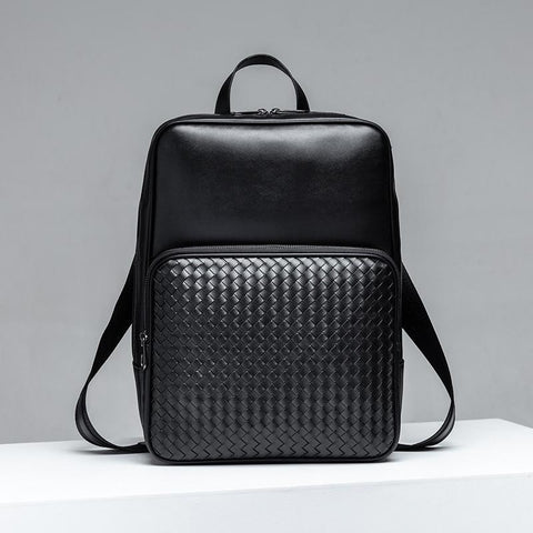 Men Backpack Fashion Real Natural Leather Student Backpack-BS00322-Veeddydropshipping