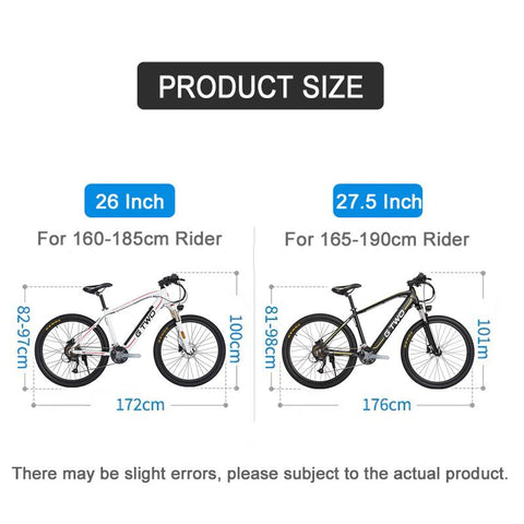 27.5 Inch Mountain Bike 48V 9.6Ah Lithium Battery 350W Electric Bike 5 Level -OS00993-Veeddydropshipping