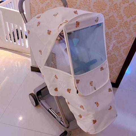 Baby Stroller Accessories Rain Covers Cartoon Bear Raincoat for Stroller Sun Shade-TB00408-Veeddydropshipping