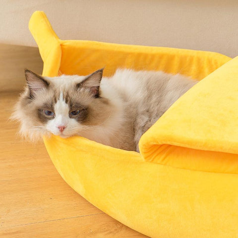 Banana Cat Bed House Funny Cute Cozy-HA01406-Veeddydropshipping