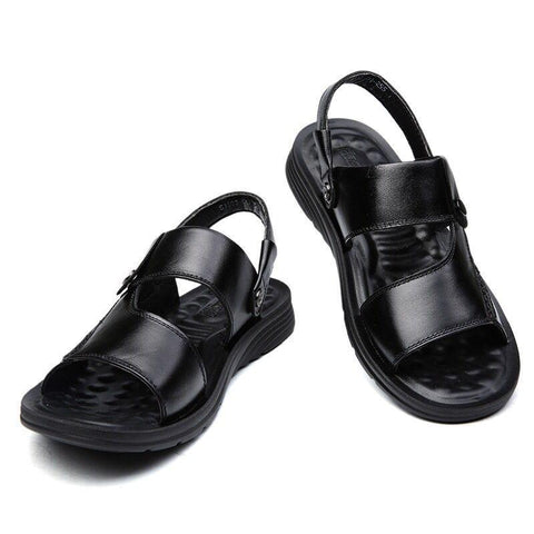 Men&#39;s Leather Sandals Adult Thick-soled Beach Shoes-BS01485-Veeddydropshipping