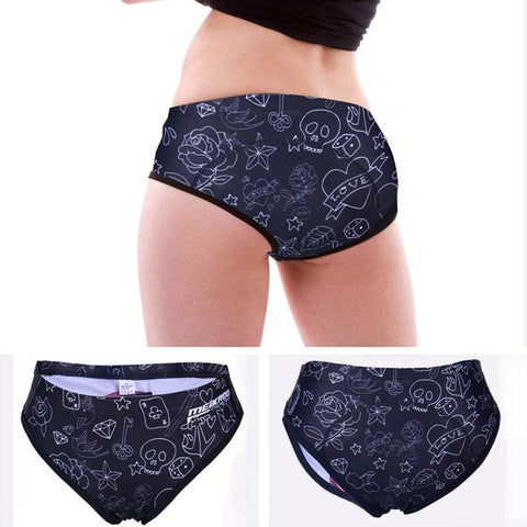 Cycling Underwear Graffiti Print Panties Mountain Bike Women&#39;s Underwear -OS00917-Veeddydropshipping