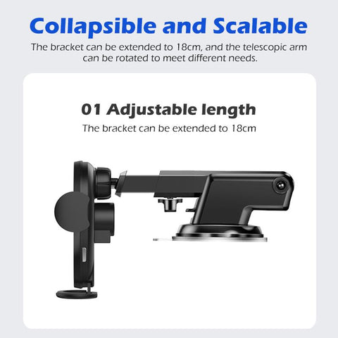 Wireless Car Charger Mount Auto-Clamping Fast Charging-Veeddydropshipping