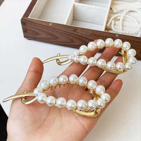 Shape Pearl Hair Claw Clip for Women Hair Bun Hairpin  -JW00484-Veeddydropshipping