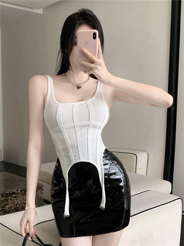 Women Threaded Vest Irregular Chic Bottom Shirt-Veeddydropshipping