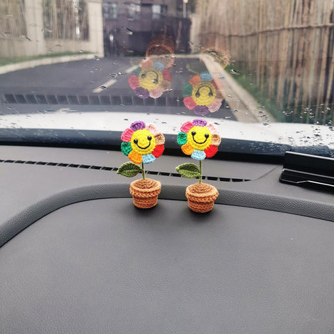 Handmade Crochet Cute Rainbow Car Accessories  Dashboard Interior-AM00057-Veeddydropshipping