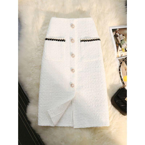 Elegant Silk Women Mid-Length Skirt-Veeddydropshipping
