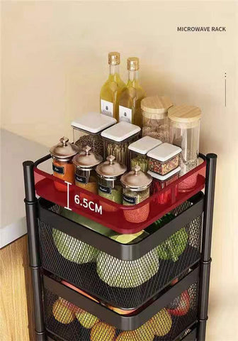 Rotating Storage Baskets Rack Stackable Metal Basket-HA01678-Veeddydropshipping