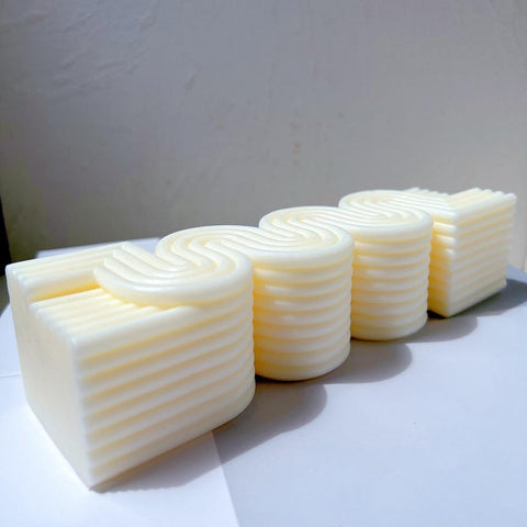 Ribbed Pillar Mould Aesthetic Wave Tall Wax Silicone-HA00052-Veeddydropshipping