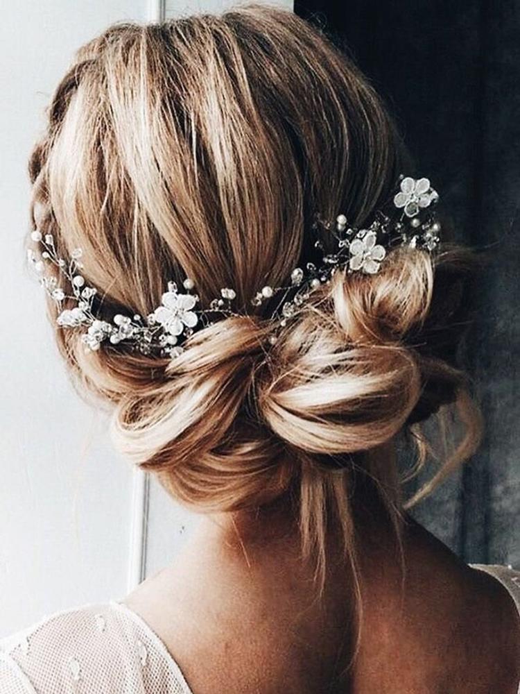 Silve Wedding Headband Flower Headpieces bride headdress  -JW00553-Veeddydropshipping