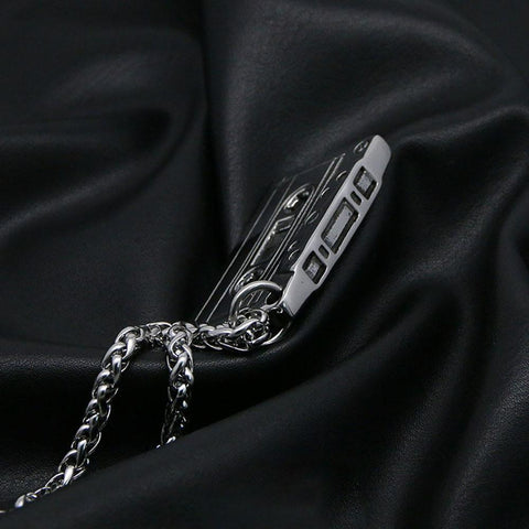 Hip Hop Cassette Necklace Vintage Stainless Steel Men Necklace-JW01295-Veeddydropshipping