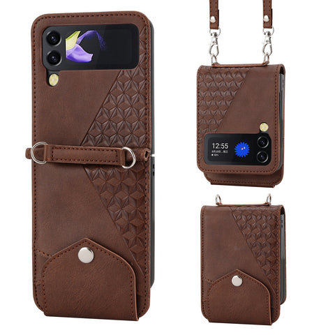 Lanyard Cards Slot Wallet Leather Case for Samsung Galaxy Z Flip 4 3 Flip3 5G-PA00215-Veeddydropshipping