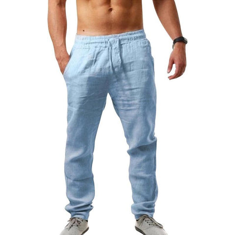 Solid Color Male Breathable Trousers Waist Loose-MF00352-Veeddydropshipping