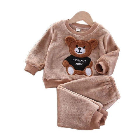 2020 New winter Baby Boy Girl Thicken Pajamas Set Flannel Fleece-TB01072-Veeddydropshipping