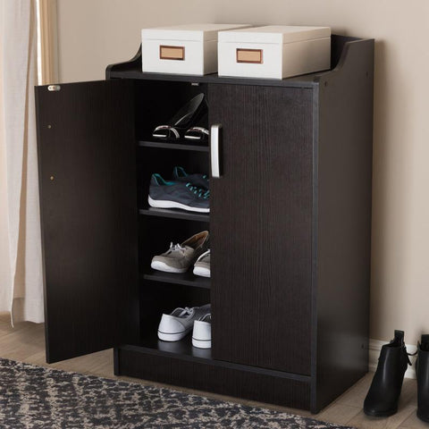 Modern Wenge Brown Shoe Cabinet-HA01570-Veeddydropshipping