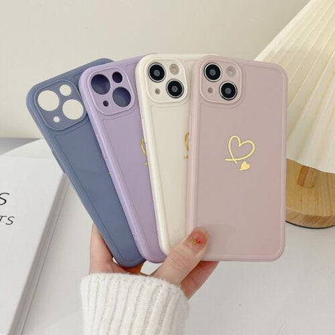 Case For iPhone 14 13 Pro Max 12 11 X XR 7 8 Plus Cute Love Heart Silicone Cover-PA00133-Veeddydropshipping