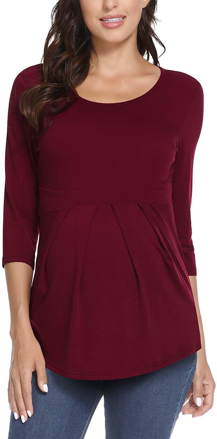 Cotton Maternity Tops Short Sleeves T-Shirts Breastfeeding Clothes-TB00575-Veeddydropshipping