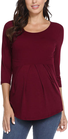 Cotton Maternity Tops Short Sleeves T-Shirts Breastfeeding Clothes-TB00575-Veeddydropshipping
